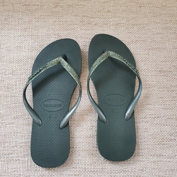 Havaianas Slim Sparkle II Flip Flops Sz 6 - Picture 7 of 11